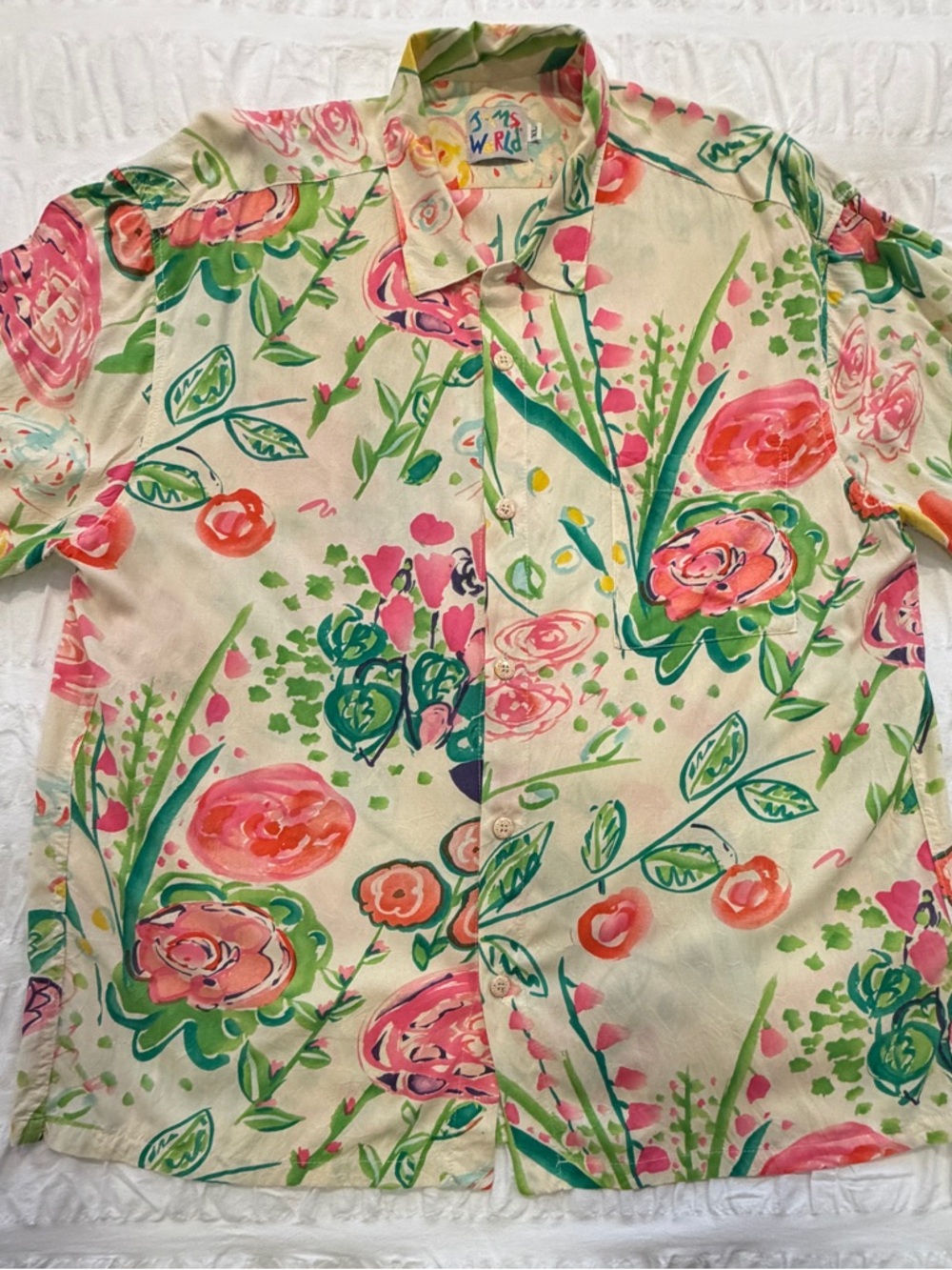 Jams World Men’s Hawaiian Aloha Short-Sleeve Shirt, XL, “Enchanted” great cond. - Picture 2 of 8